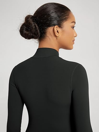 ODODOS Women's Full-Zip Athletic Jacket Cloud Feeling Soft Long Sleeve Slim-Fit Running Gym Workout Yoga Cropped Tops